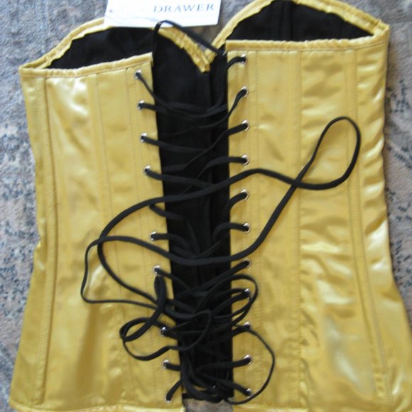Daisy Corsets Gold Sequin and Satin Overbust Corset Top ~ Size Large - Picture 3 of 7